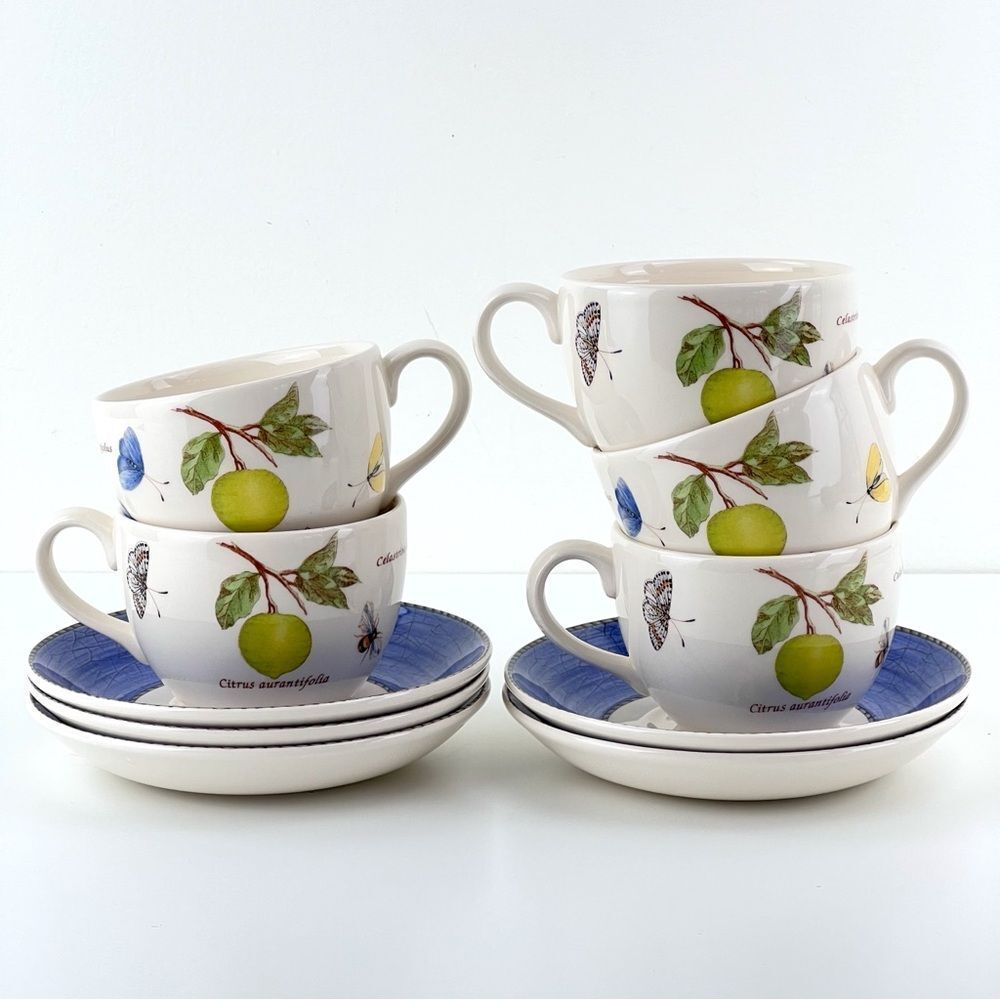 Vintage Wedgwood Sarah's Garden Queen's Ware Cup & Saucer Set Lot of 5 England